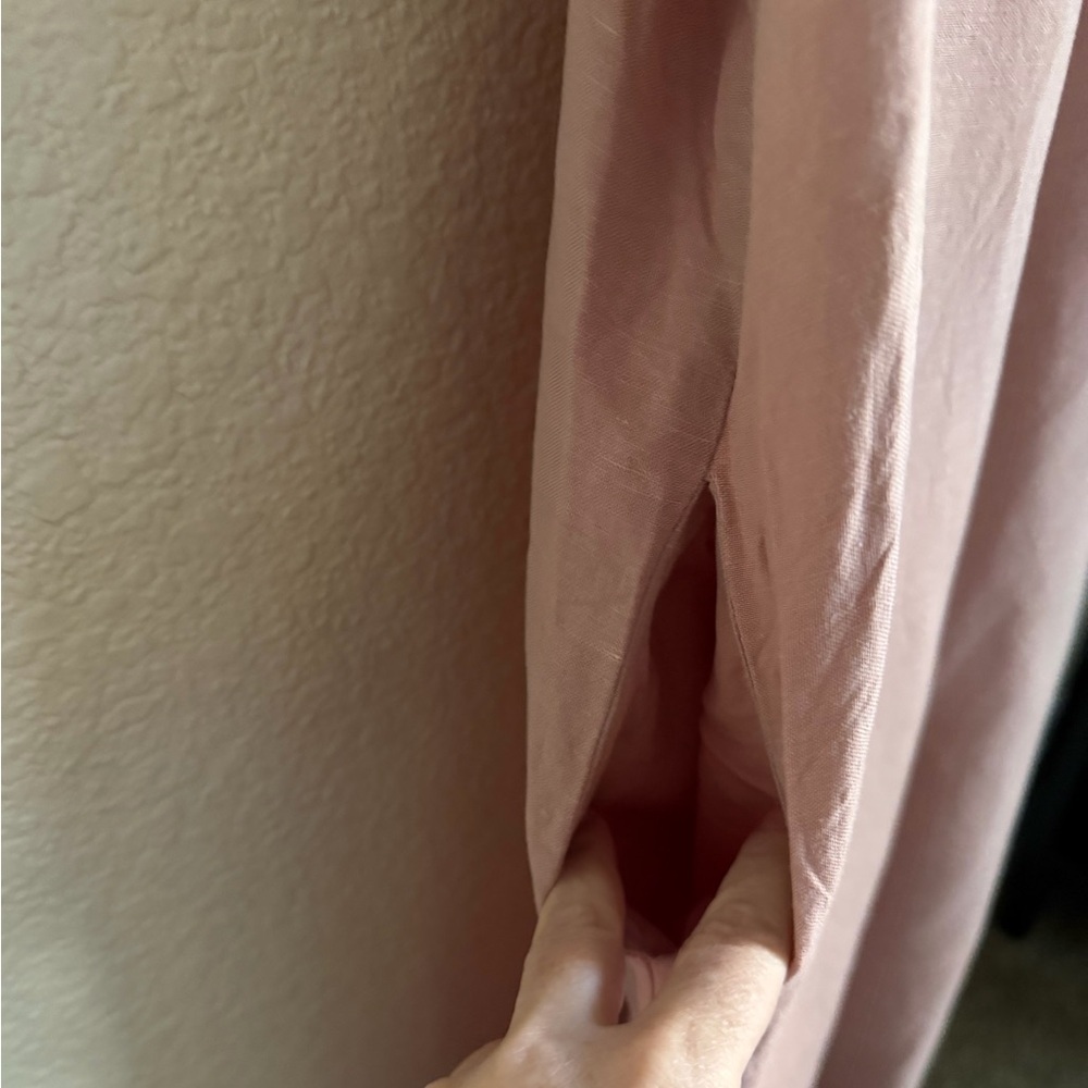 Hatch Noa Maternity Pregnancy Linen Jumpsuit 0 Blush Pink - Picture 5 of 12